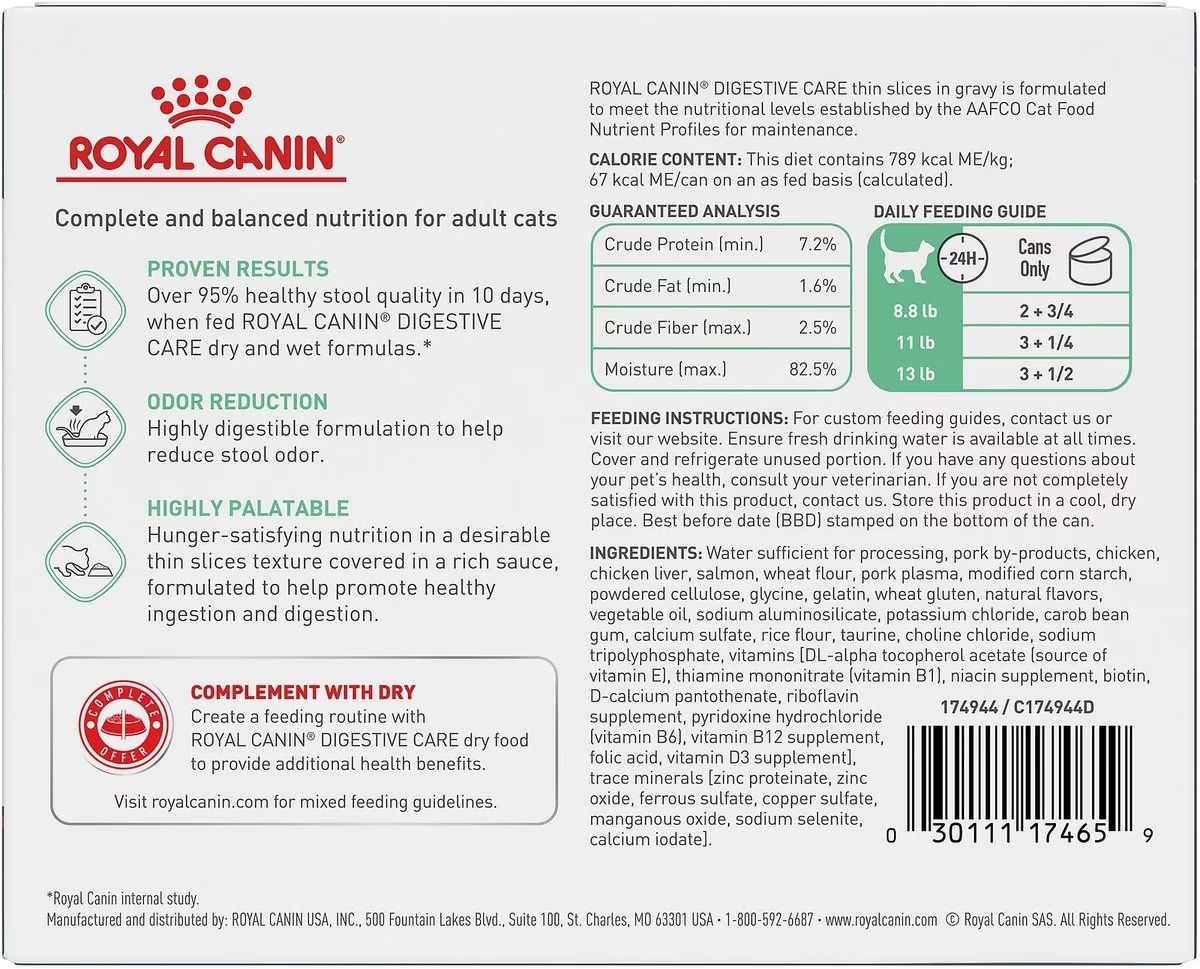 Royal Canin Digestive Care Thin Slices In Gravy Canned Nedves Macskatáp 12 x 85g Magyarország | 95730BWDX